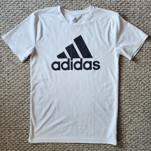 Adidas White Dri Fit Shirt with Black Logo